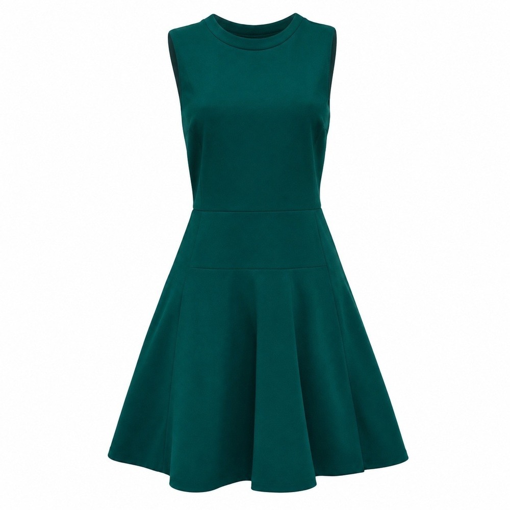 Madewell Dress Size 10 Fit and Flare Mini Flounce ALine Emerald Cocktail Fancy